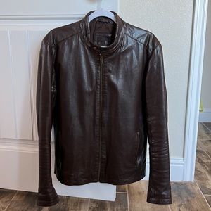 Asos Medium Brown Leather Jacket